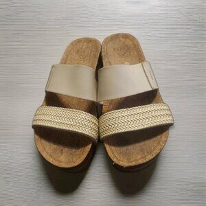 Reef CUSHION VISTA HI Women’s Platform Slide Sandals NATURAL Shoes Size 6